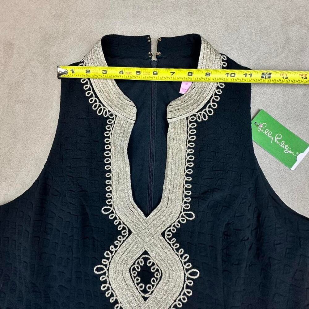 Lily Pulitzer women’s black dress with gold accent pattern size 10 sku 281-V09 - Picture 6 of 7